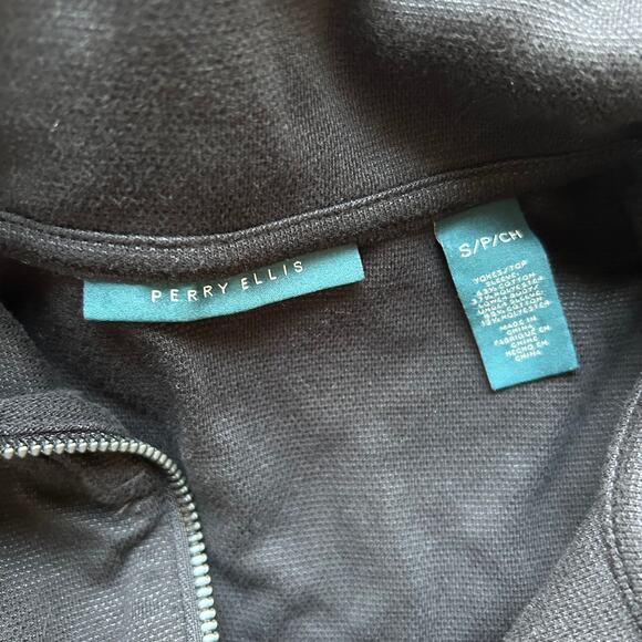 Perry Ellis Black Half Zip Pullover Size Small - Picture 8 of 8